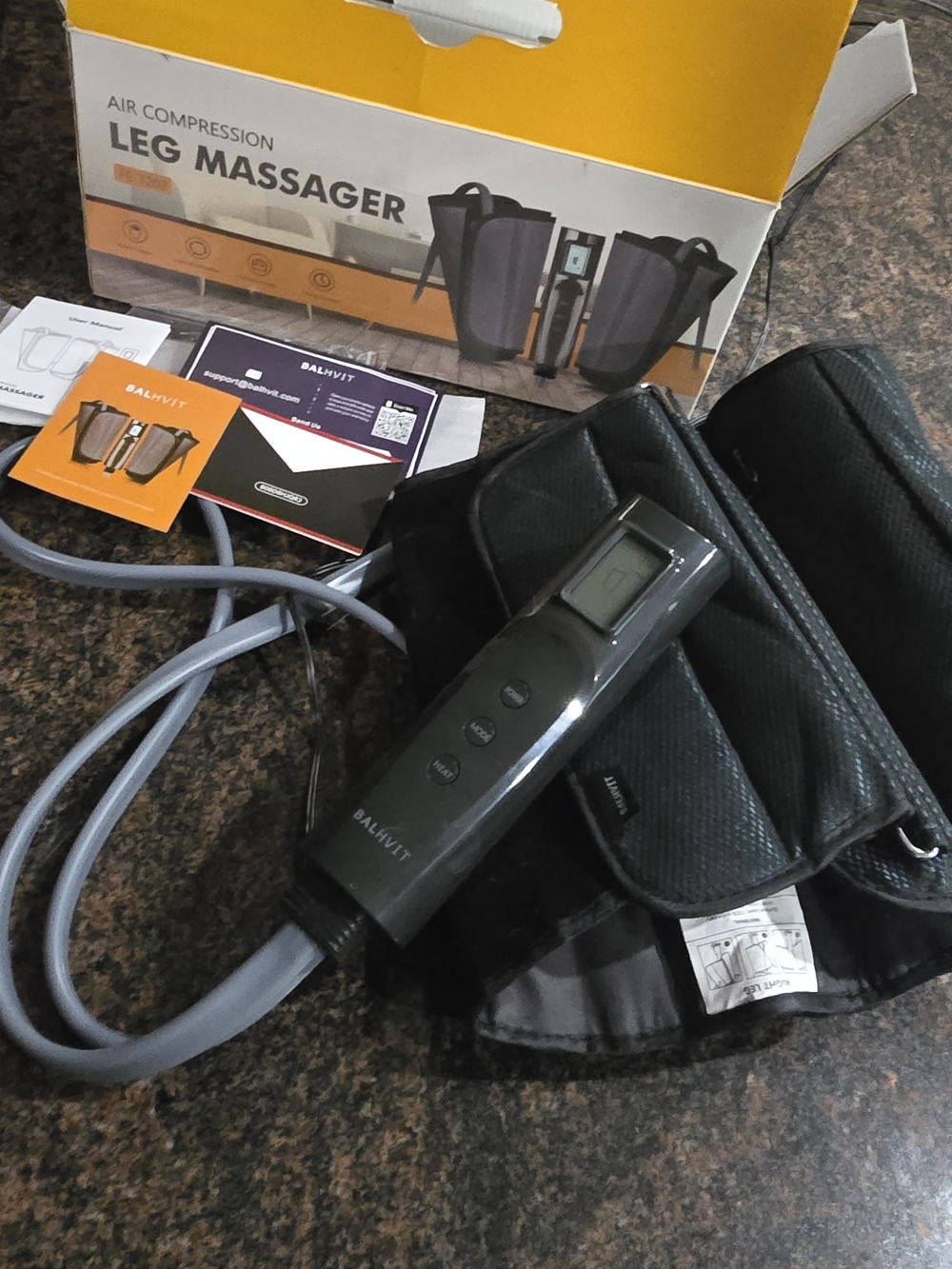 Gray Compression Leg Massager with Remote Control - Picture 2 of 6